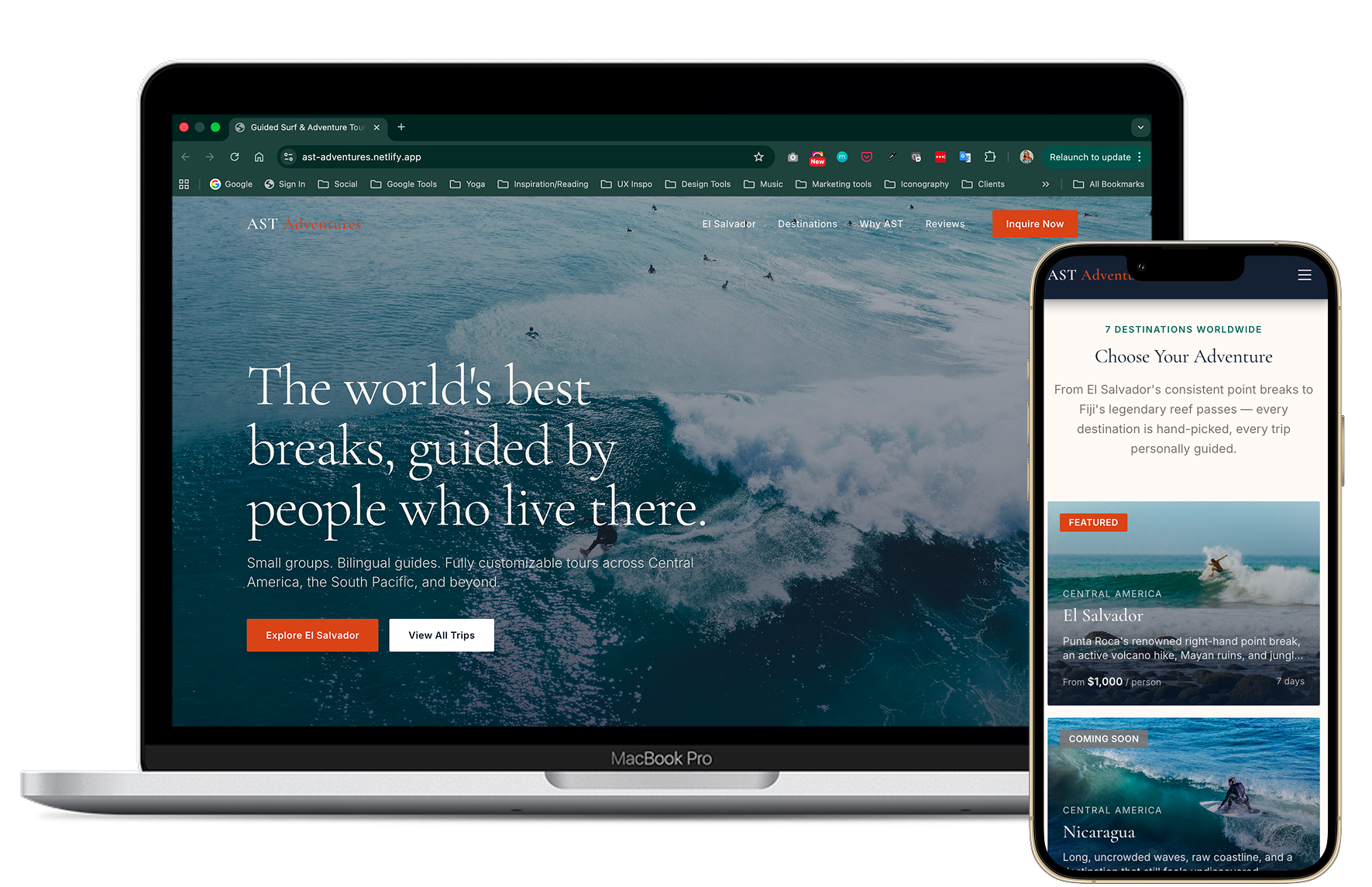 AST surf website redesign