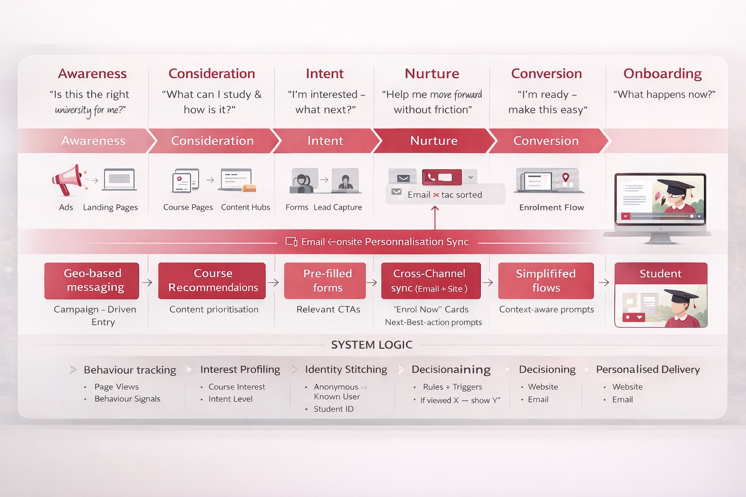 WSU personalisation system — source-aware landing page architecture