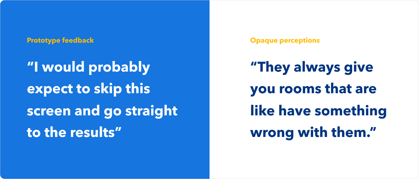 User research feedback; what drove commitment and what created anxiety across traveller segments